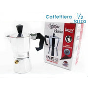 Trade Shop - Caffettiera Moka Macchinetta Caffè Espresso Napoletano Misura 1/2 Tazza -