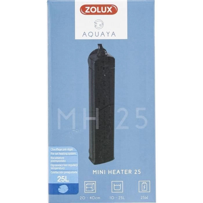 Riscaldatore preimpostato Zolux - 23 W - Per acquari da 10 a 25 litri - Indicatore di riscaldamento - Resistente agli urti