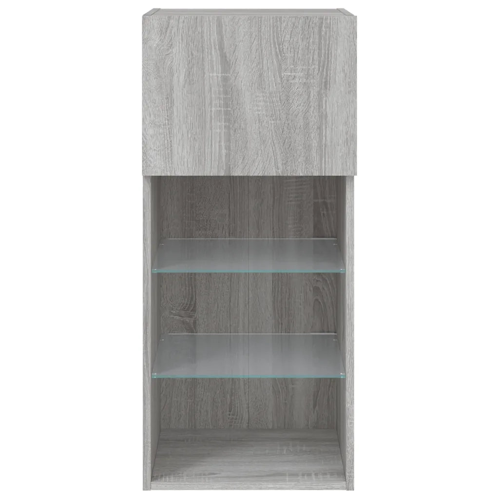Mobile TV con Luci LED Grigio Sonoma 40,5x30x90 cm 837053