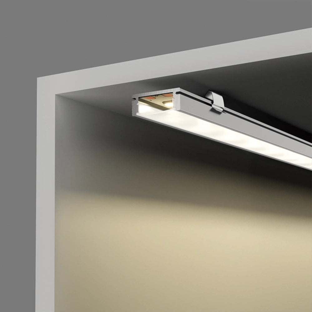 Kit profilo piatto in alluminio da 2m per strisce LED L2000x17.4x7mm