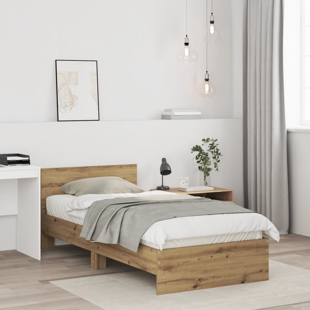 Rete Letto in Quercia Artigianale 90x190 cm Legno Ingegnerizzato