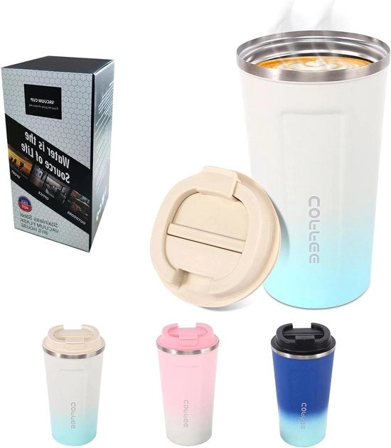 Tazza da caffè portatile da 500 ml in acciaio inossidabile - tazza personalizzabile per la pausa caffè - tazza da caffè con isolamento per la preparazione di caffè da asporto