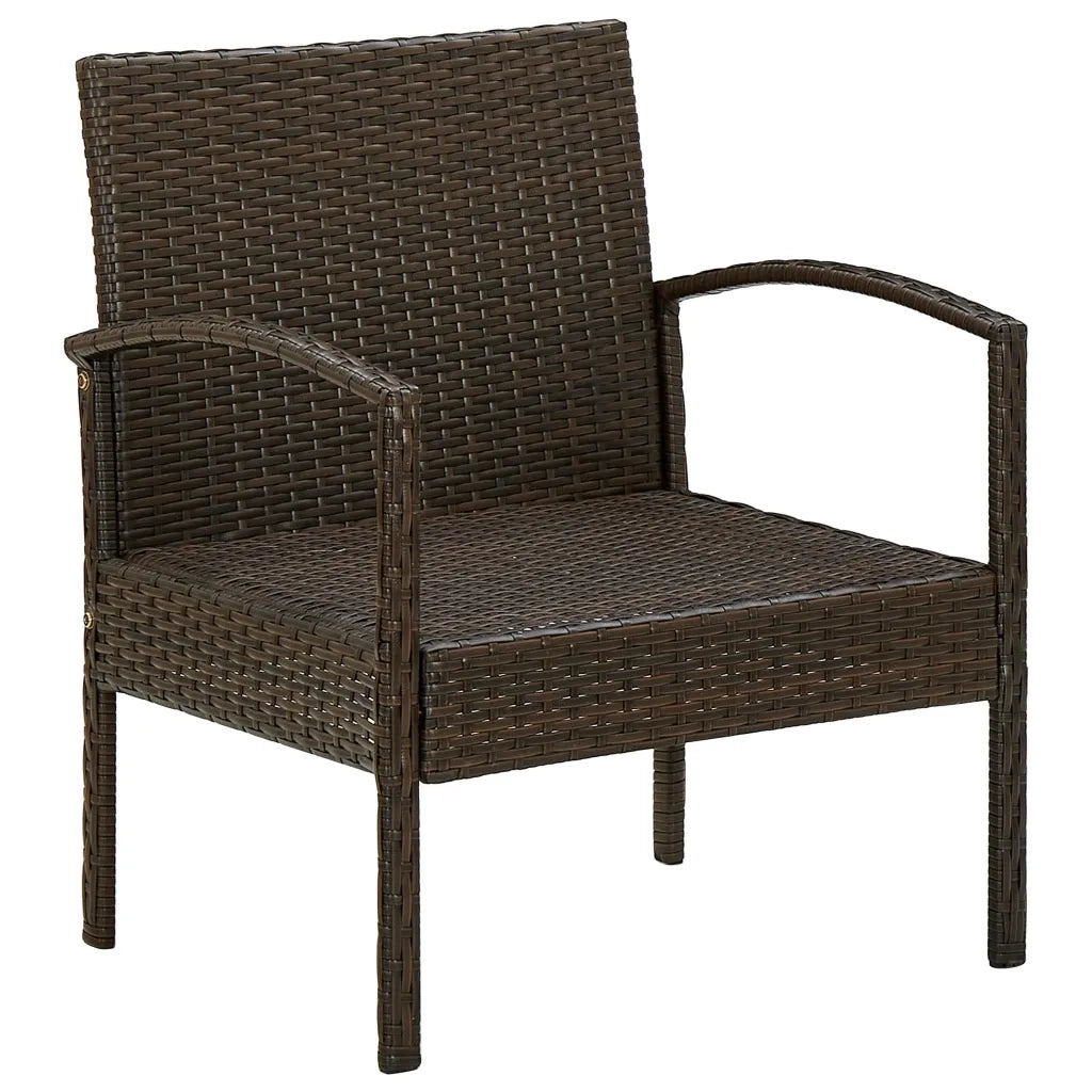 Sedia da Giardino con Cuscino in Polyrattan Marrone 45794