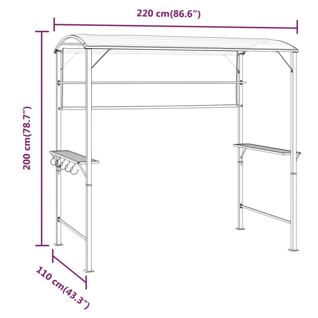 Gazebo con Tetto 220x110x200 cm Crema cod mxl 66138