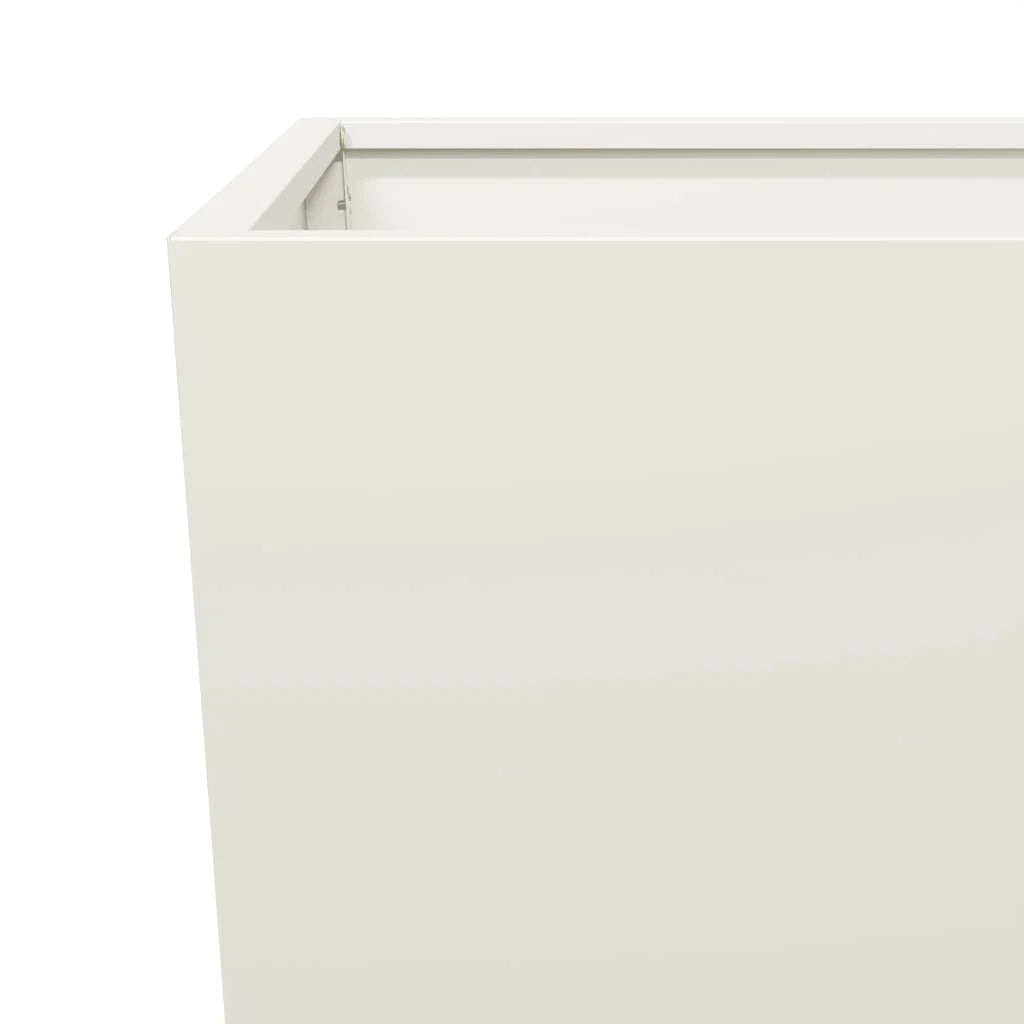Fioriera rialzata per piante fiori terrazza giardino 35 x 35 x 75 cm acciaio bianco 02_0037512