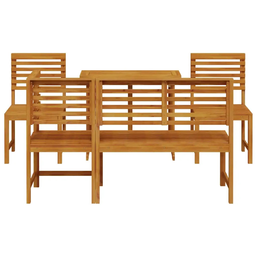 Set Bistro da Giardino 5 pcs Marrone Legno di Acacia Massello 3328696