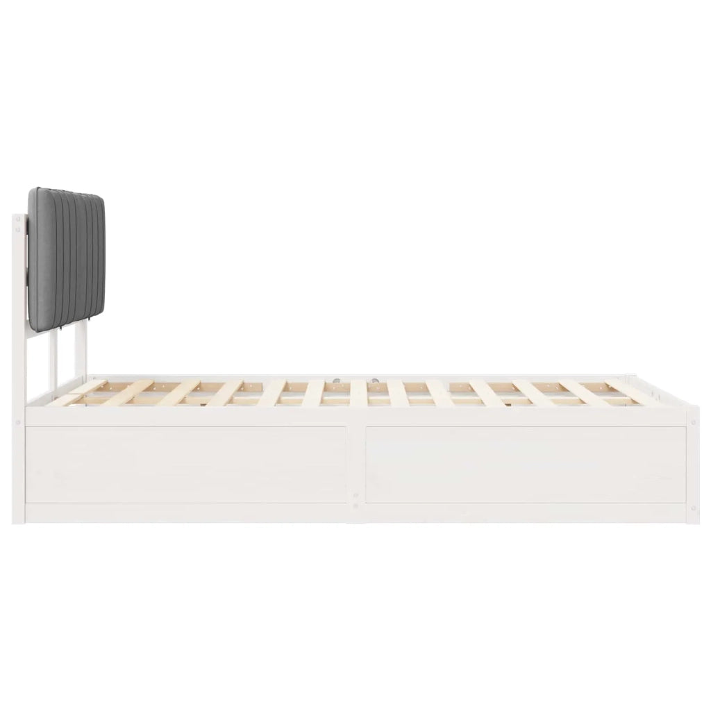 Letto con Testiera Rivestita Grigio chiaro 120 x 190 cm