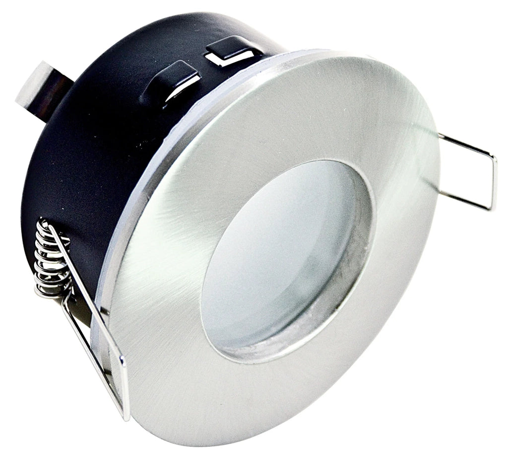 Faretto Incasso Bath Tondo Alluminio Nickel Satinato 1 Luce Gu10