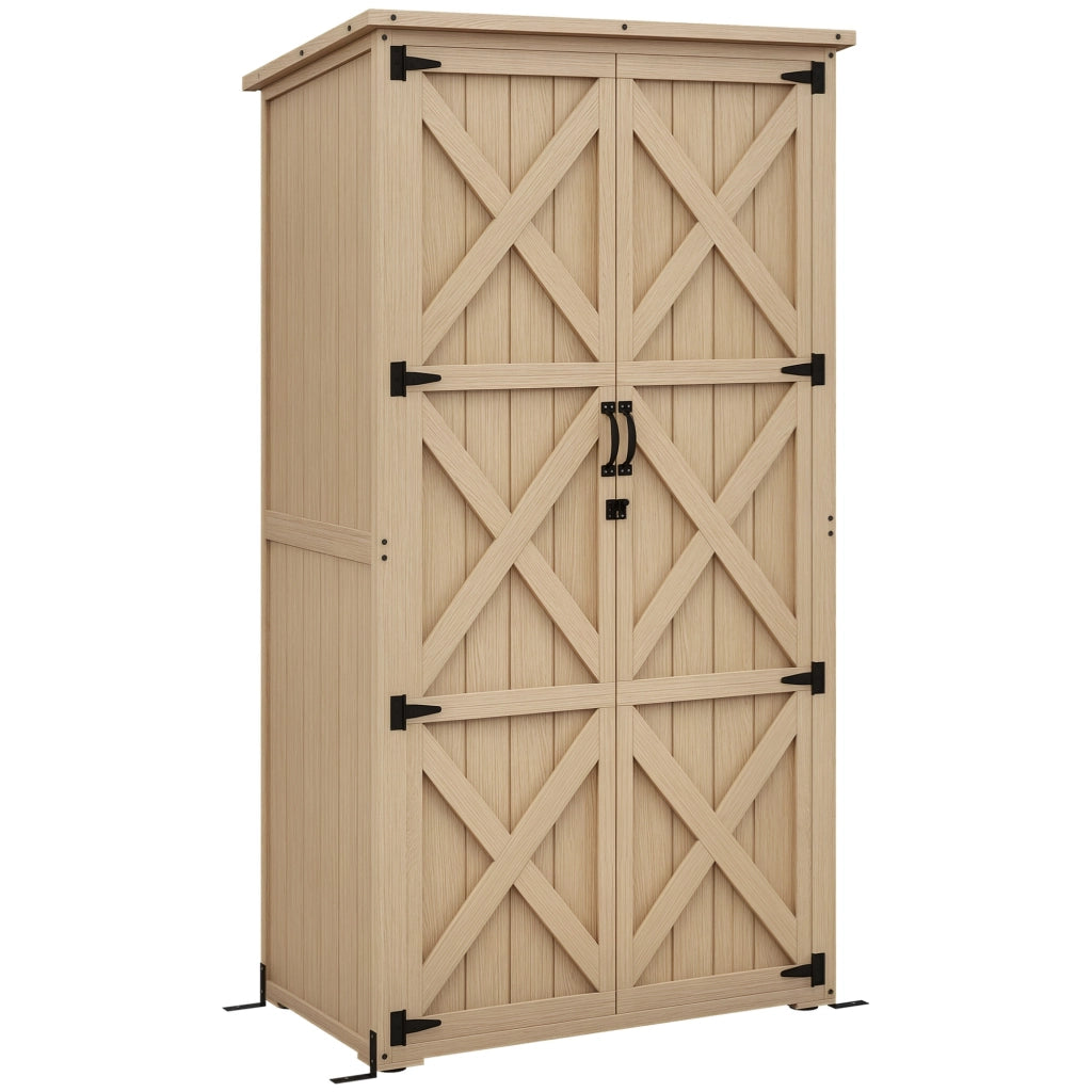Armadio da giardino per attrezzi ¨C zephmum ¨C legno pino 90x54.5x168.5 cm