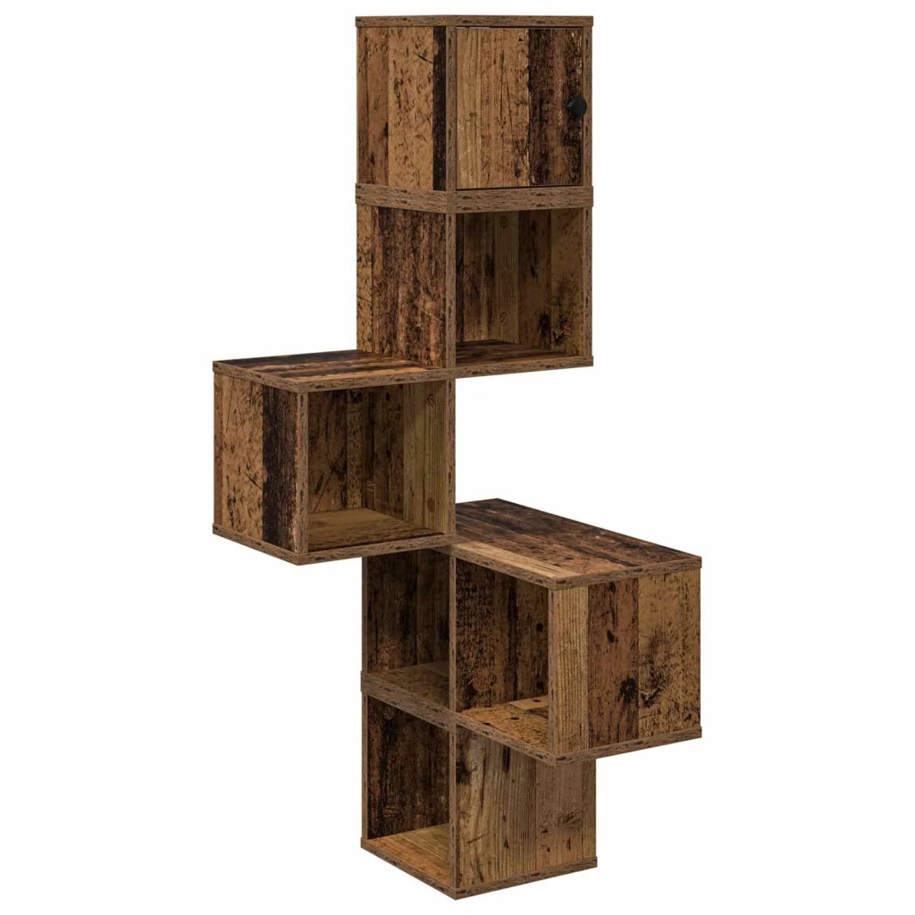 Mensola Angolare da Parete Legno antico 48 x 48 x 120 cm 8012234