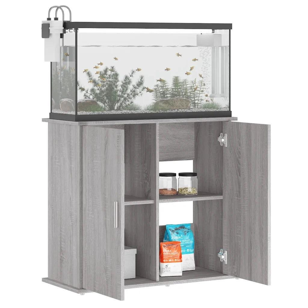 Supporto Acquario 81x36x73cm in Legno Multistrato Grigio Sonoma CFW1024734