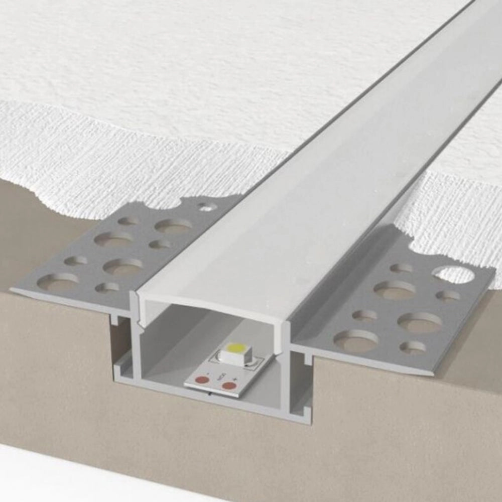 Profilo in alluminio per striscia led grigio lunghezza 2 metri