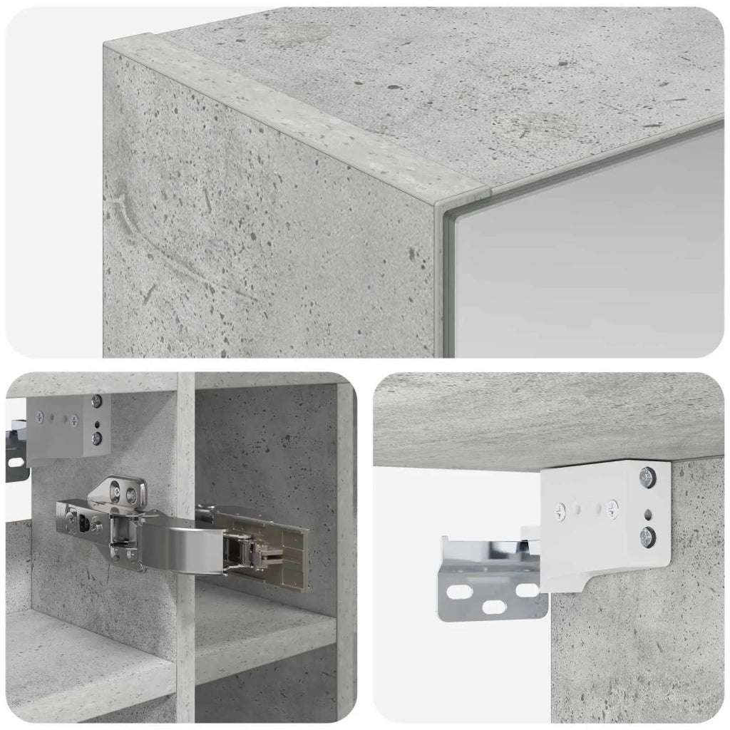 Mobiletto per specchio da bagno Grigio cemento