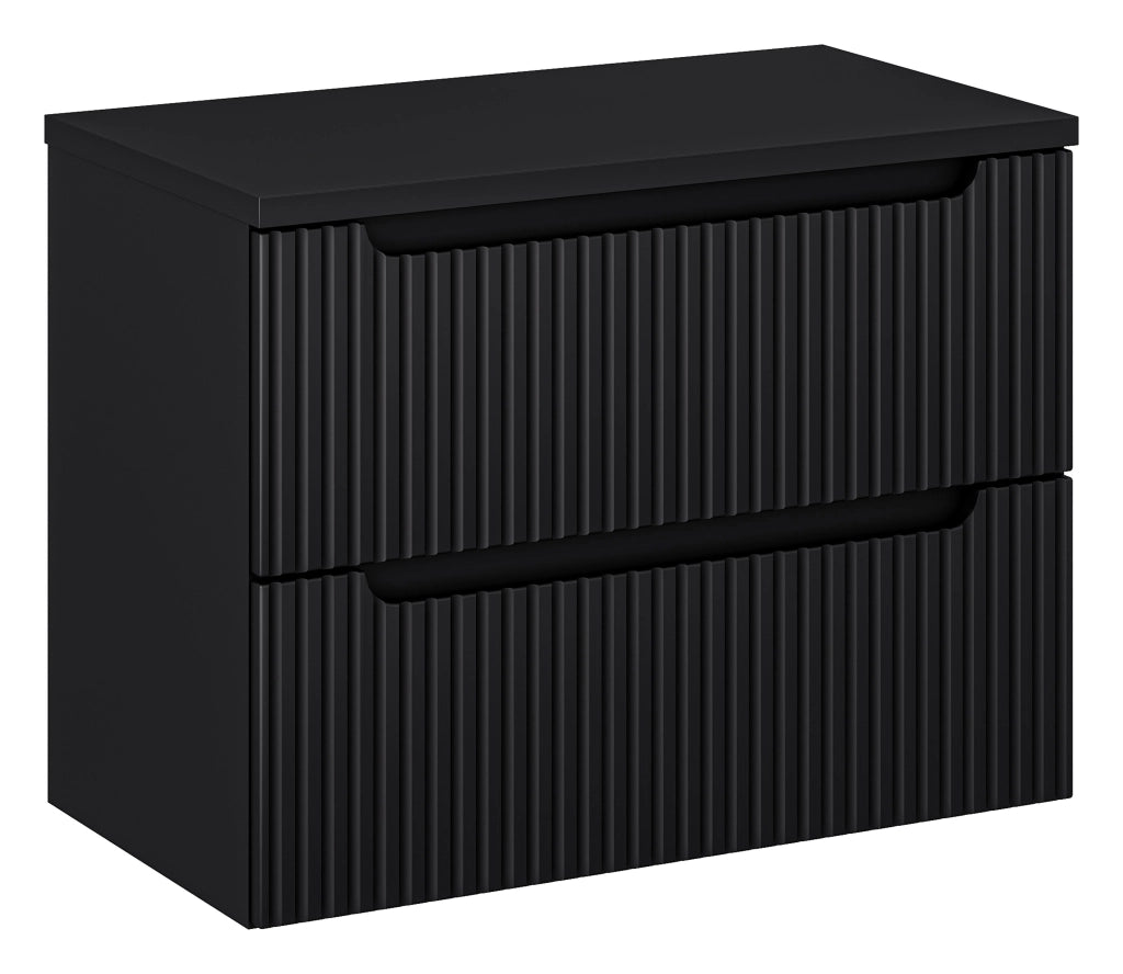 Set mobili bagno 80 cm con piano Nova Black 80 x 1401 x 40 cm