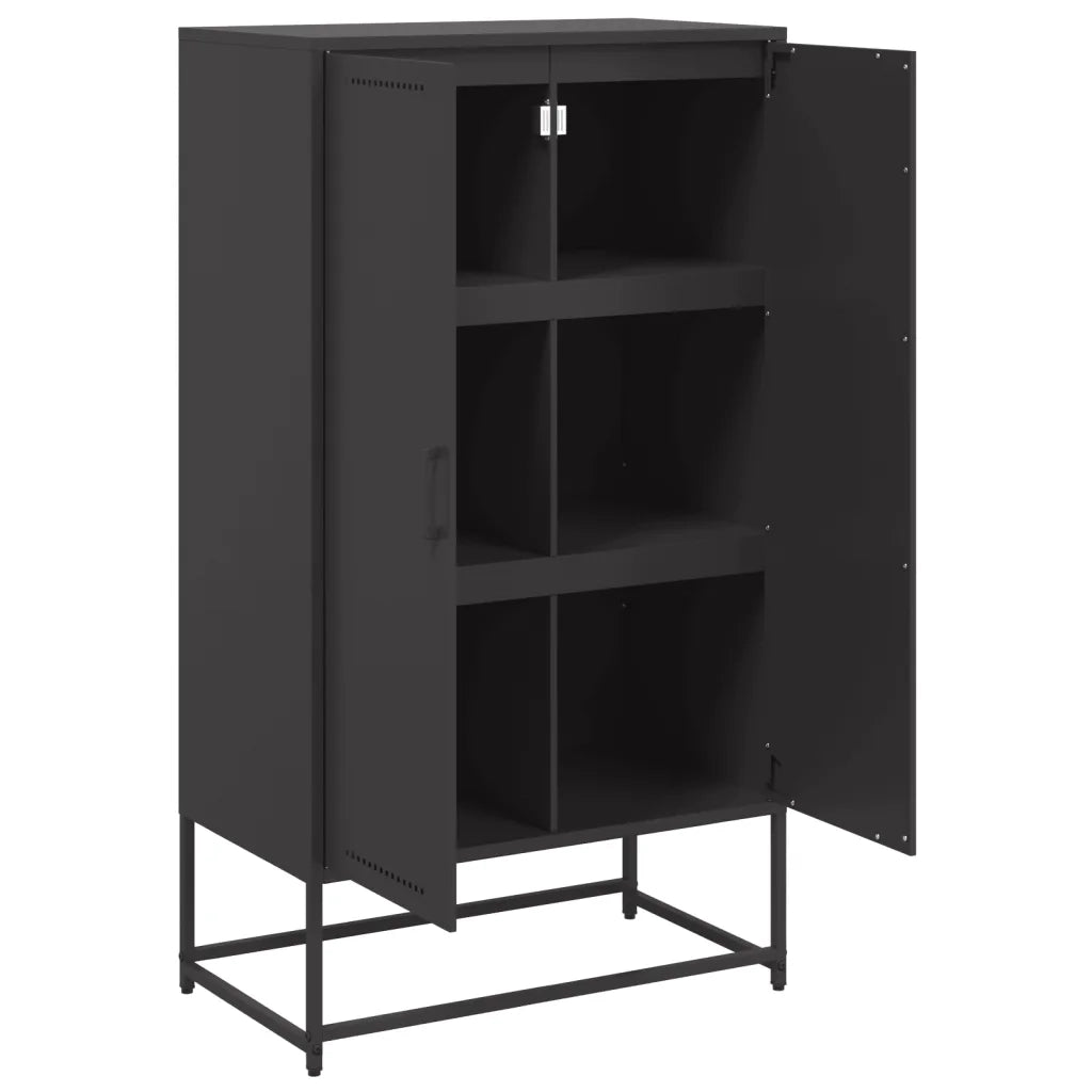 Credenza Nera 68,5x38,5x123,5 cm in Acciaio 846494