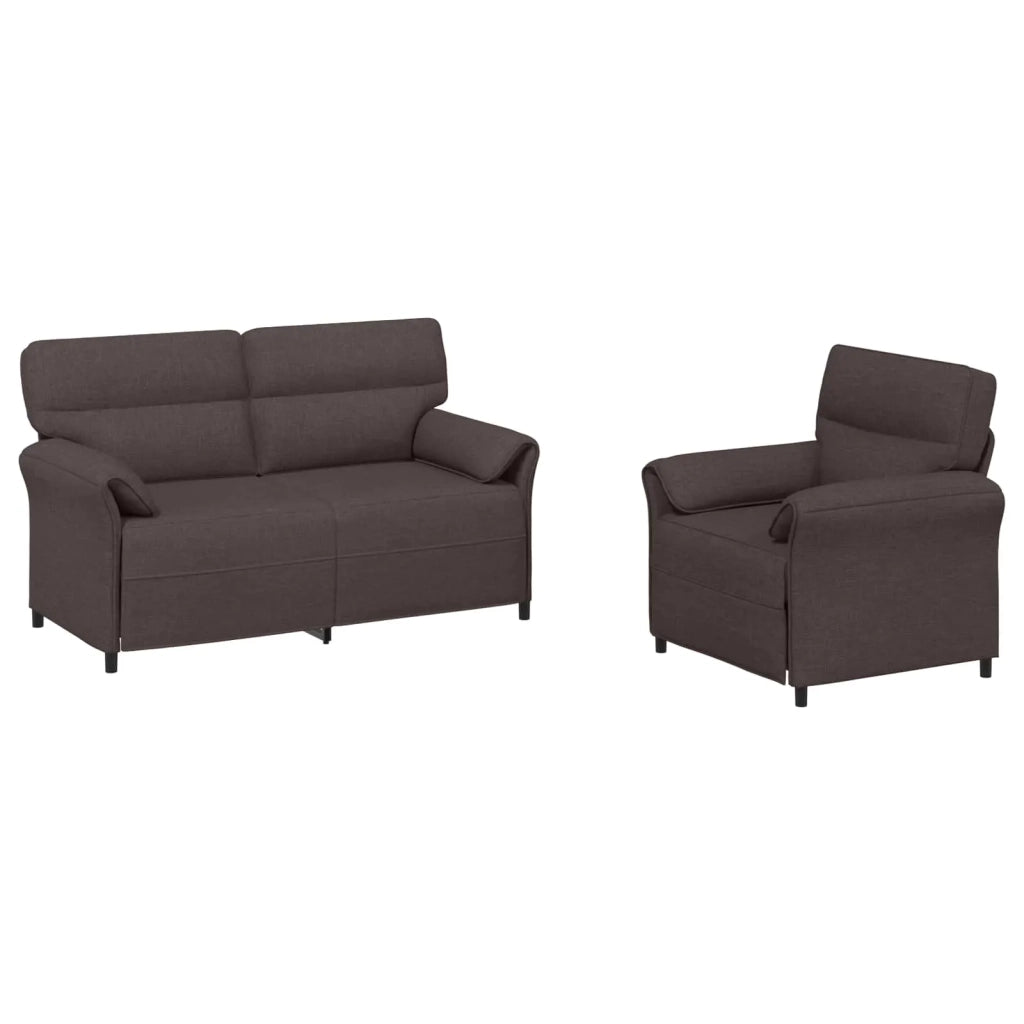 Set di divani 2 pz Marrone Scuro Tessuto 3424861