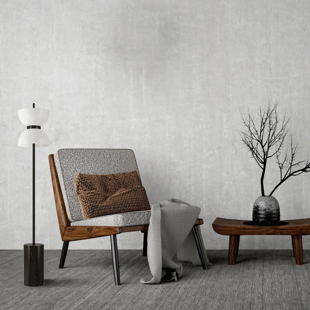 Maytoni Lampada da terra moderna Kyoto 1 luce LED integrato nero metallo vetro
