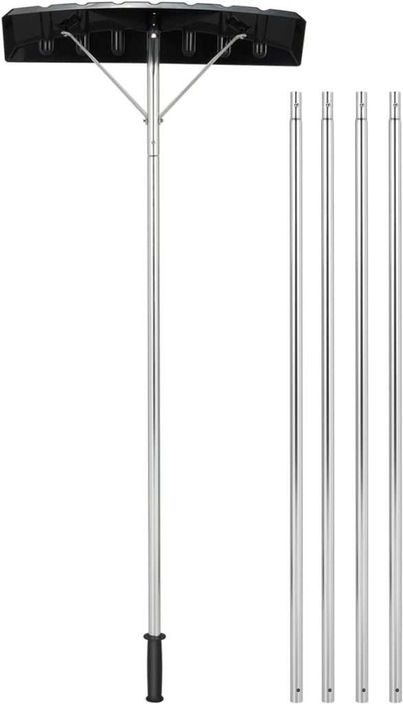 Rastrello per Neve Regolabile, Tetto Neve Pala con Regolabile telescopico Maniglia 148-609 cm, Lama Spaziosa di 63 cm, Ideale per Tetti, Auto