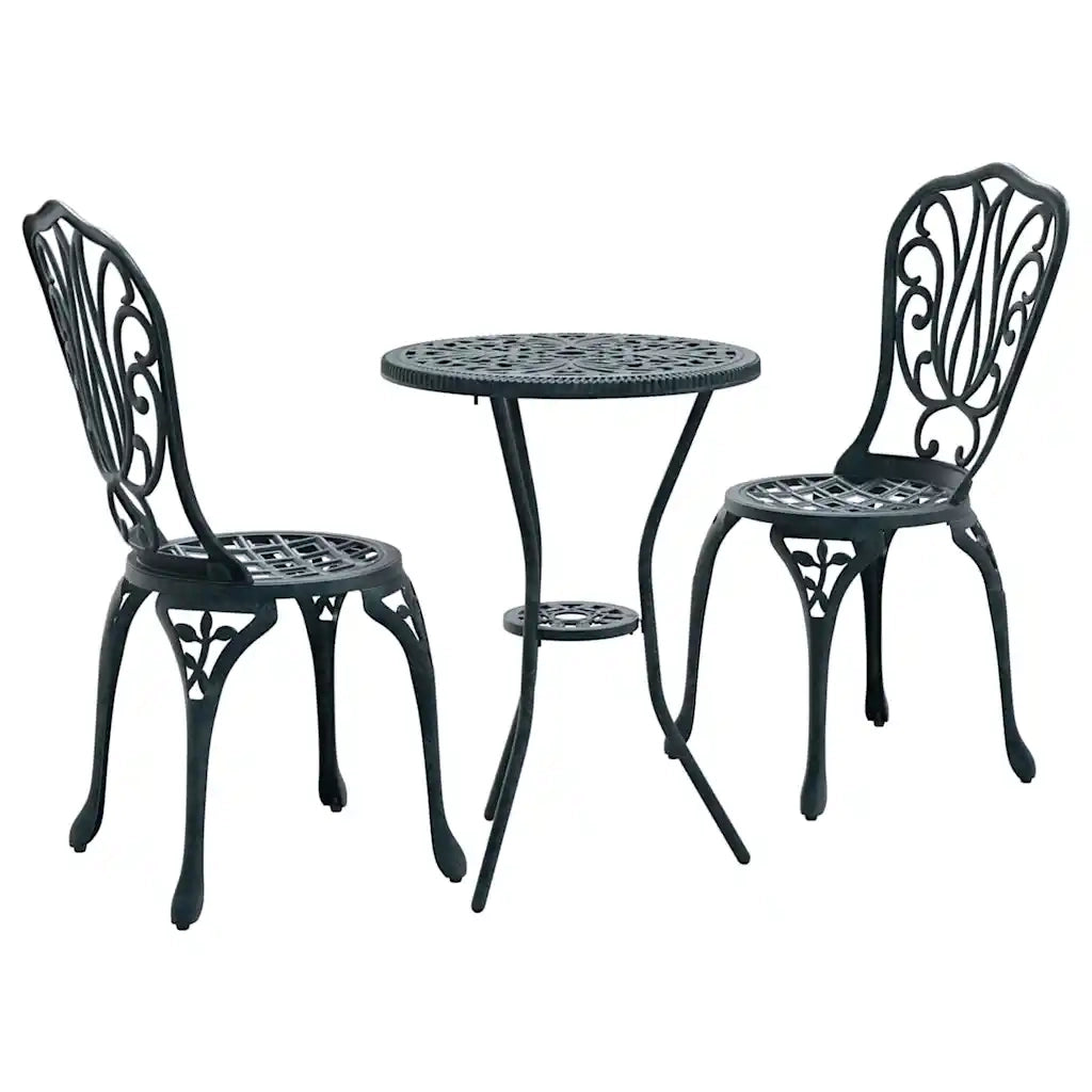 Set Bistro da Giardino 3 pcs Verde Alluminio 42002385