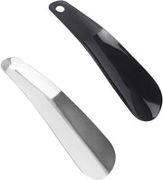 Scoopa da scarpa in acciaio inossidabile e plastica - Mini-scoopa trasportabile e da appendere - Modello corto - Unisex (45 x 16 cm)