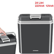 Frigorifero Elettrico Portatile 24LT Caldo Freddo 12v 230v Auto Camper Casa Grigio