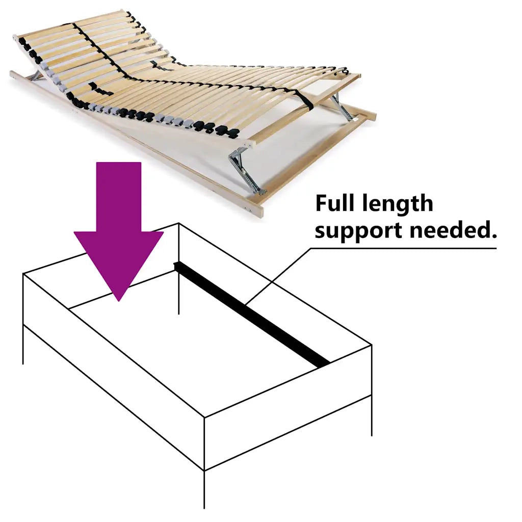 Letto singolo | Letto per adulti | Rete a Doghe 7 Zone senza Materasso con 28 Doghe 80x200 cm