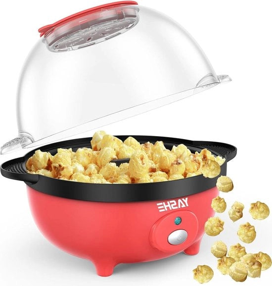 Popcorniere elettrica 650 W con capacità di 3 litri e rivestimento antitrasformazione