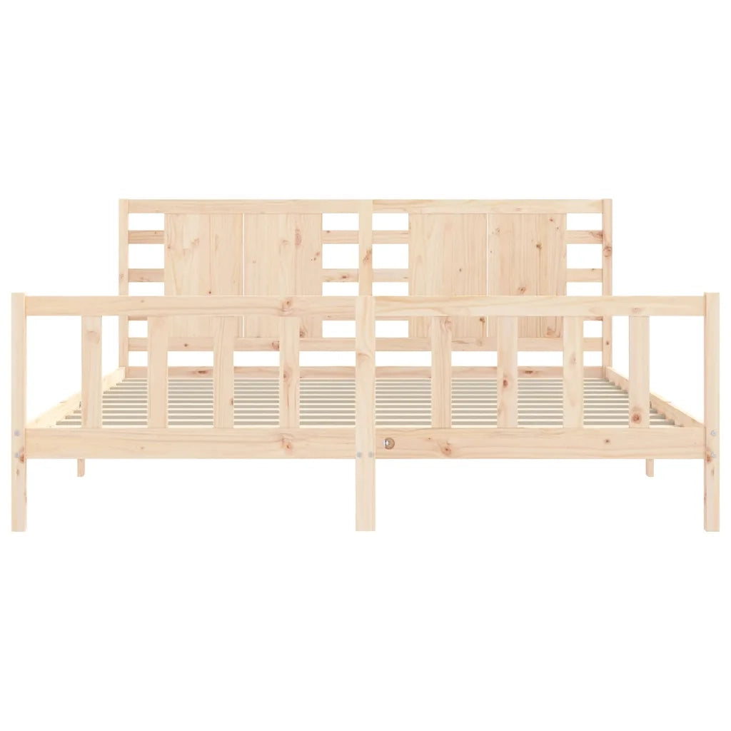 Giroletto senza Materasso-Struttura Letto 200x200 cm in Legno Massello di Pino 424550