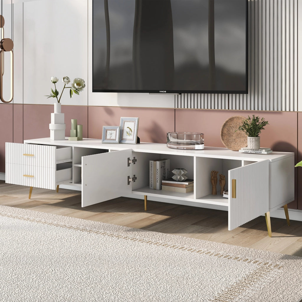 Supporto TV per TV da 75 pollici - Zephmum - Moderno, bianco