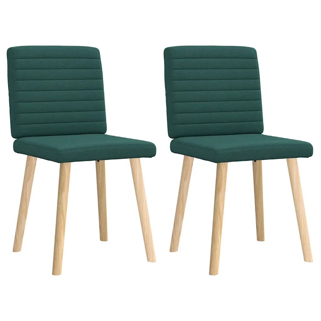 Sedie da Pranzo 2 pz Verde Scuro in Tessuto 4101179