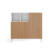 Scarpiera Herdasa effetto bianco ante stampa doghe rovere 87x90x27