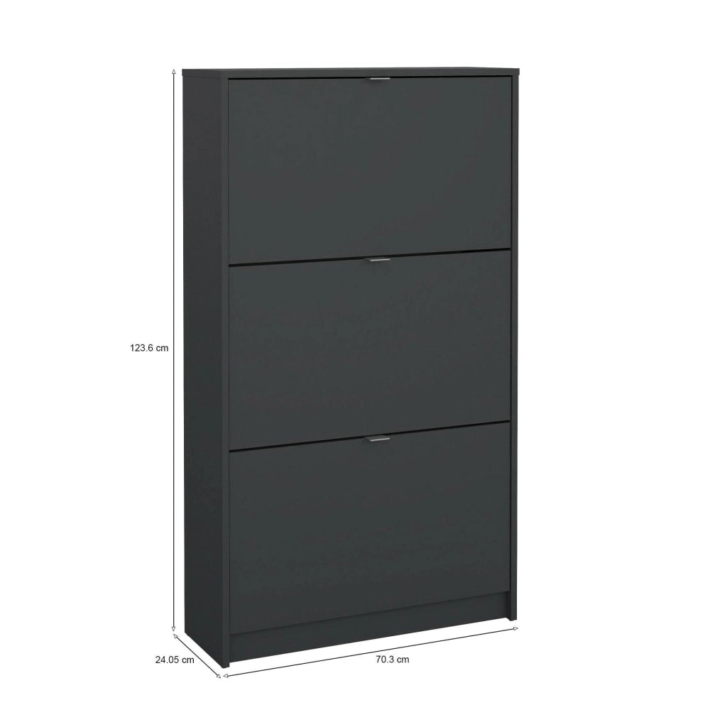 Scarpiera Irina, Mobile portascarpe, Armadio da ingresso multiuso, Mobiletto per calzature, 70x24 h124 cm, Grigio