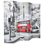 Divisorio Ambienti | Divider per stanze | Paravento Pieghevole 200x170 cm Stampa Bus Londra Bianco e Nero