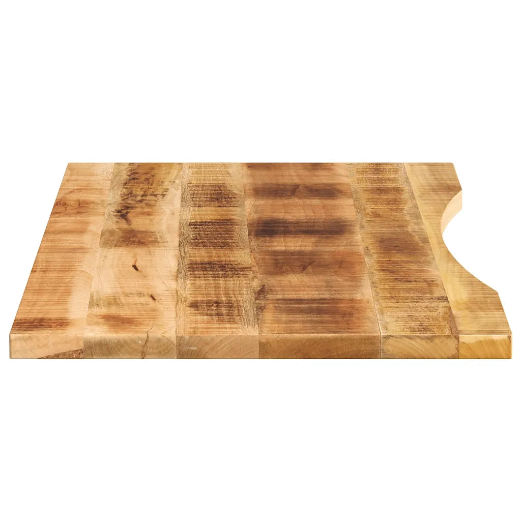 Piano Scrivania con Curva 110x50x2,5cm Massello Grezzo di Mango 370180