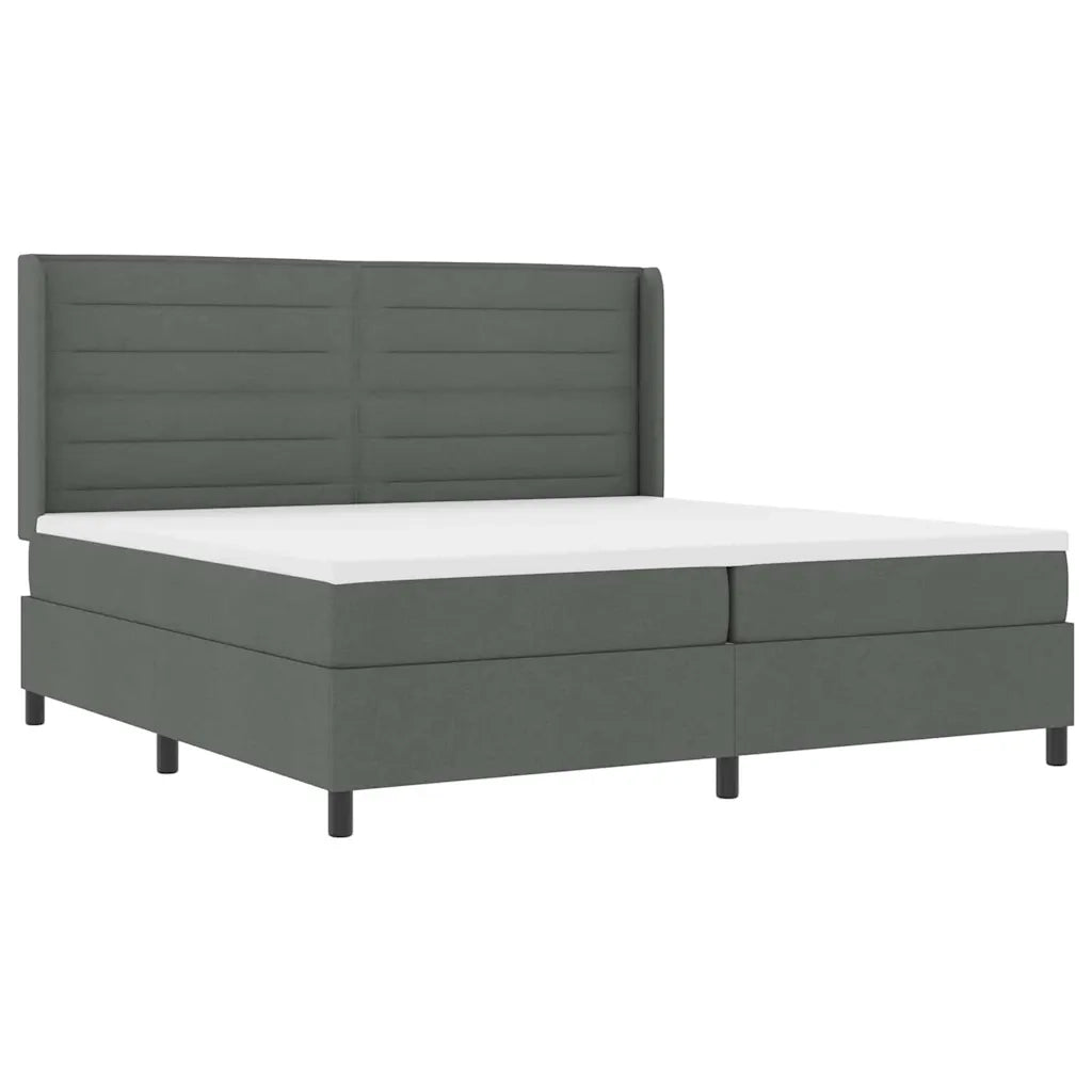 Letto a molle con materasso Grigio scuro 200 x 200 cm Tessuto 3341603