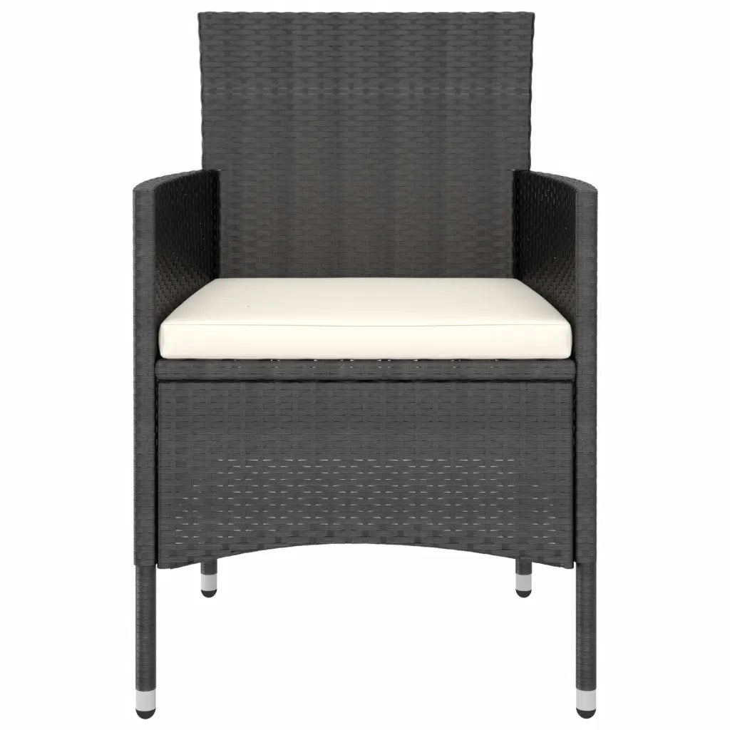 Set Mobili da Pranzo per Giardino 3 pz Polyrattan Nero cod mxl 38714