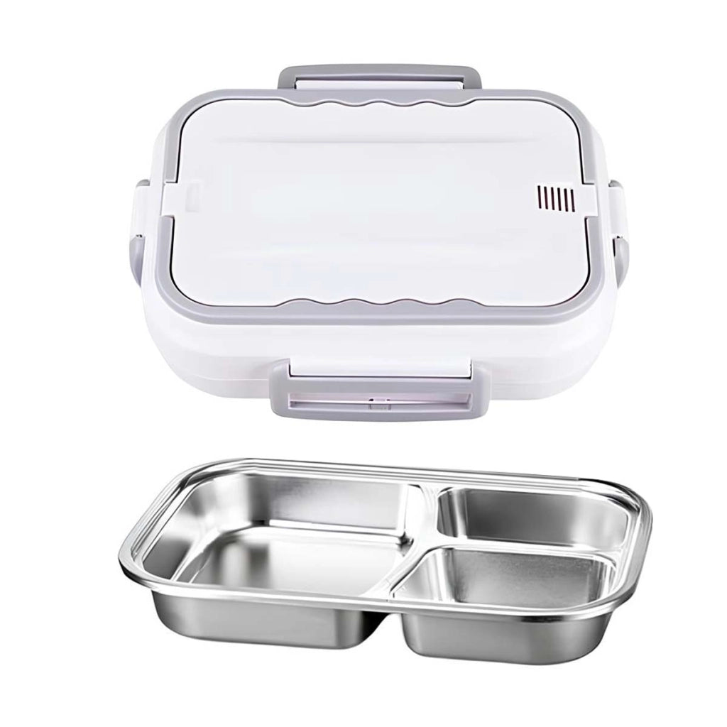 Scaldavivande elettrico portatile da 1,5 litri con vassoio in acciaio inossidabile diviso Grigio Avizar