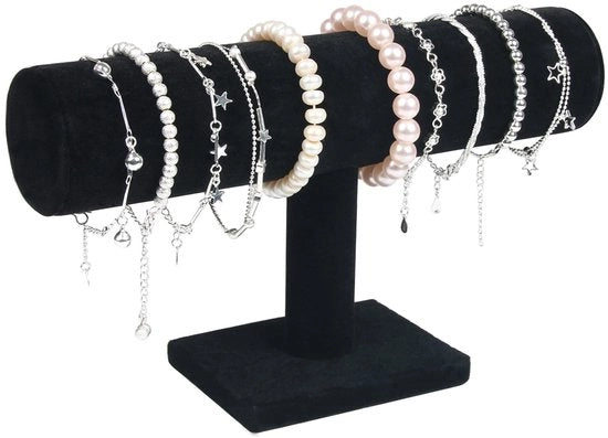 Supporto per orologio, supporto per bracciale in velluto, T-bar per orologio e supporto per orologio con misure 23,5 x 14 x 5 cm, per la conservazione di gioielli, orologi, catenelle, bracciali, standard per cintura di testa, orologio da polso