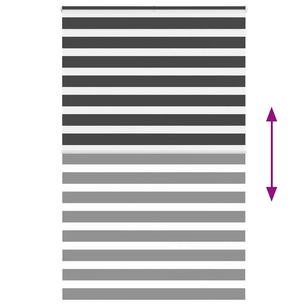 vidaXL Tenda a Rullo Zebra Nero Larghezza Tessuto 135,9 cm Poliestere