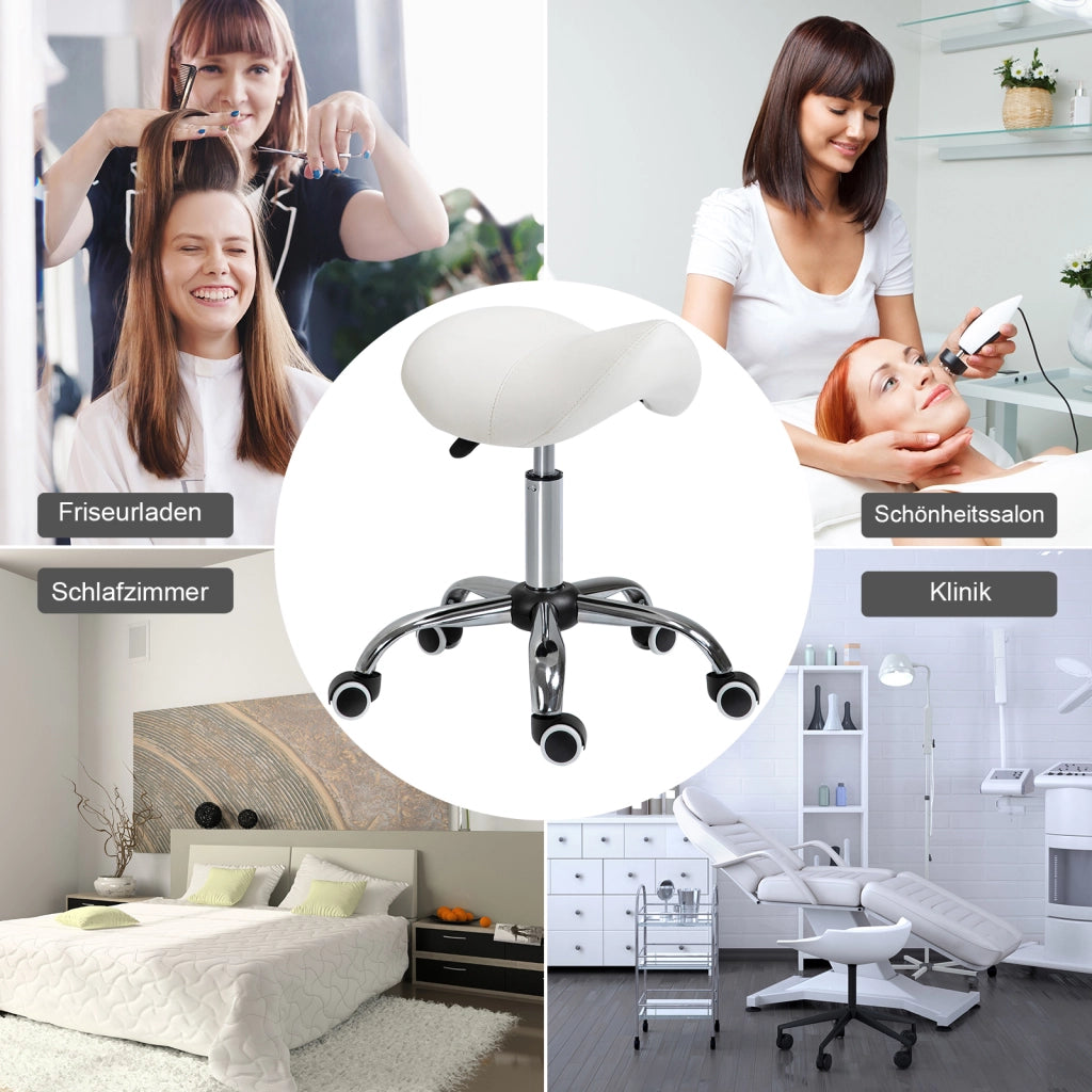 Sgabello girevole regolabile in altezza 49-61 cm ¨C Xylo ¨C Bianco