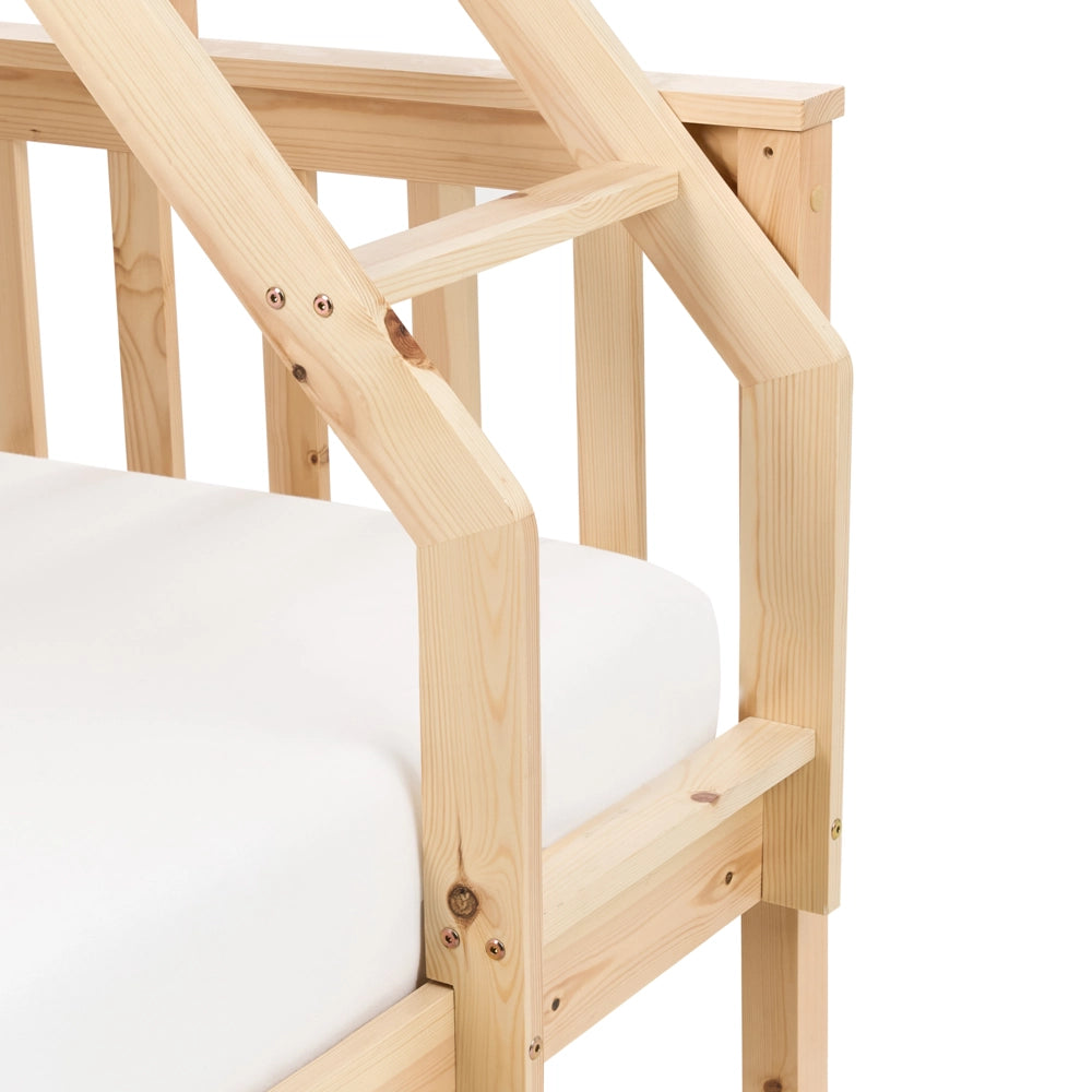 Letto a castello per bambini marrone chiaro struttura in legno 90/140 x 200 cm cameretta