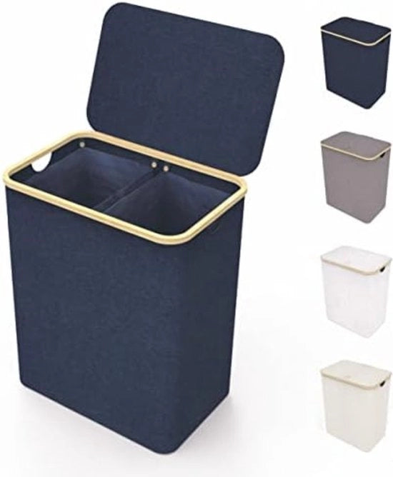 Sistema di separazione acqua - Lavatrice a 2 cavità con coperchio - Lavatrice con coperchio - Distributore di acqua - Asciugamano XXL - 150 l - 57 x 37 x 71 cm - Blu