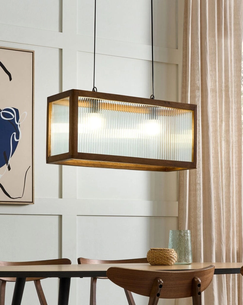 Lampada a sospensione Luce Legno Naturale Mango Paralume Plafoniera Stile Industriale Boho Accessori per la casa Fatti a mano