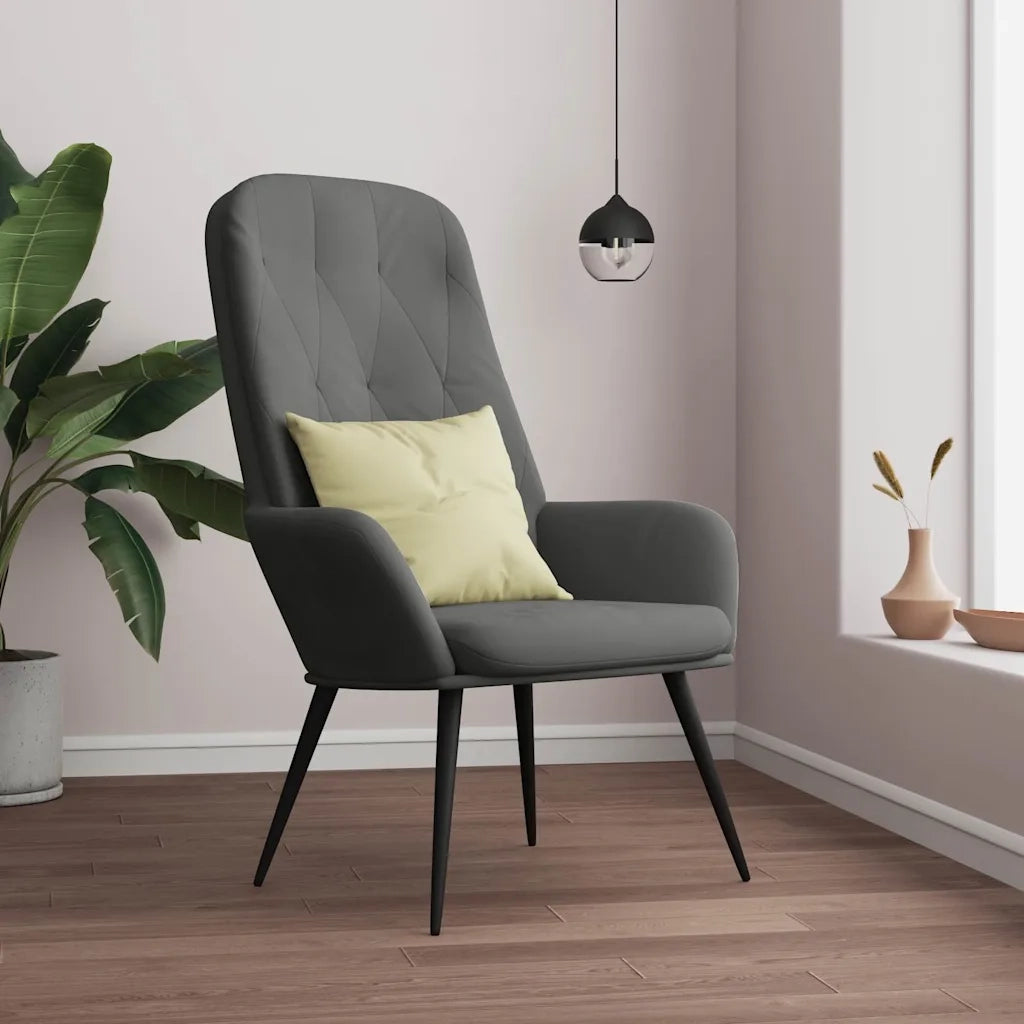 Sedia Relax Grigio Scuro in Velluto cod mxl 14239