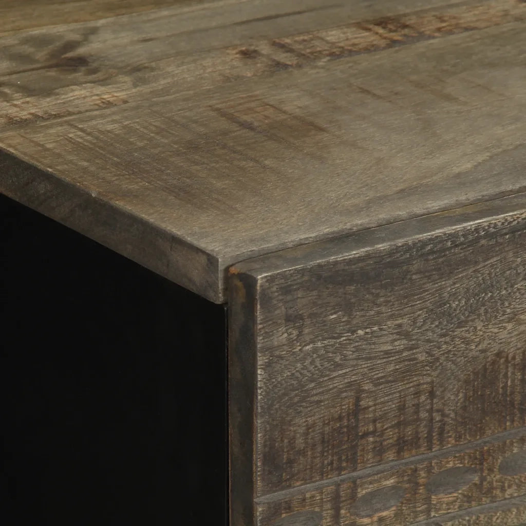 vidaXL Comodino Grigio Chiaro 40x33x46 cm in Legno Massello di Mango
