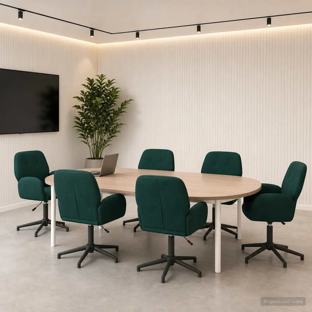 Sedie da scrivania girevoli 6 pz 54 x 55 x 90 cm Verde Scuro 3428341