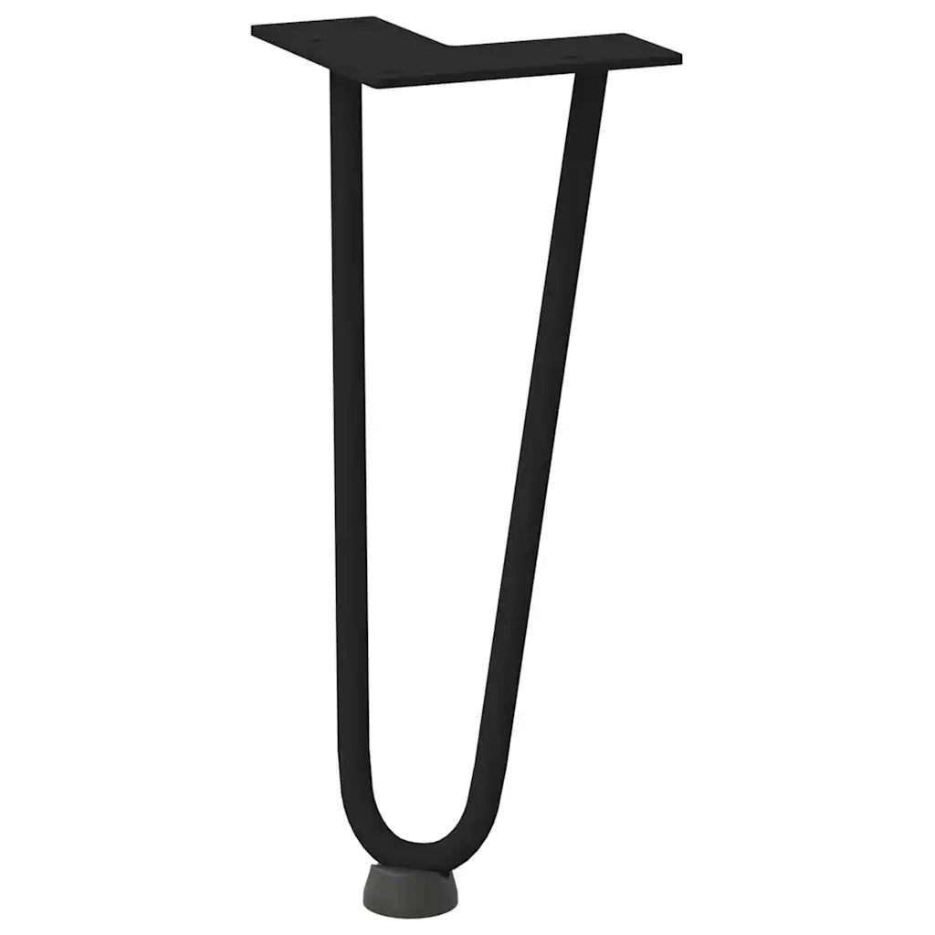 Gambe a forcina per tavolino 4 pz nere 30 cm in acciaio massiccio 4012416