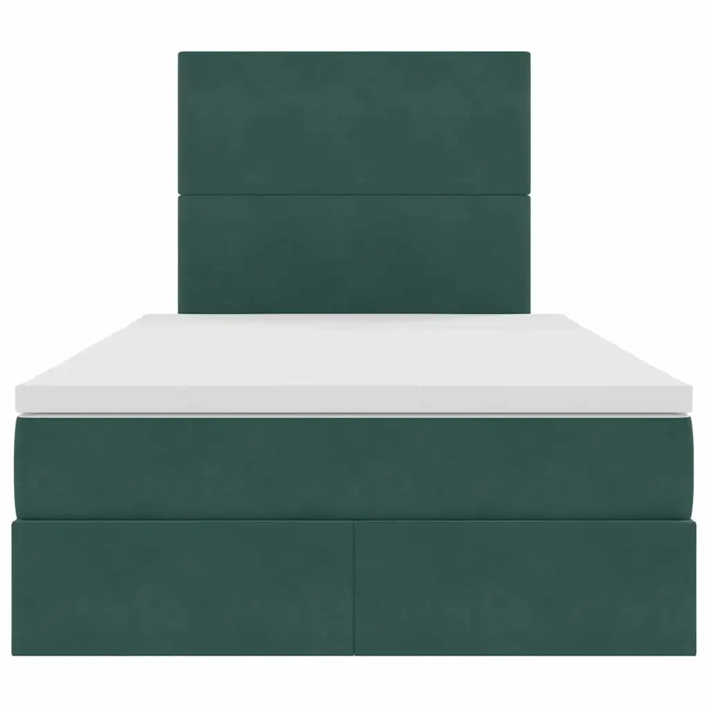 Letto con contenitore e materasso Verde Scuro 120 x 200 cm 3371964