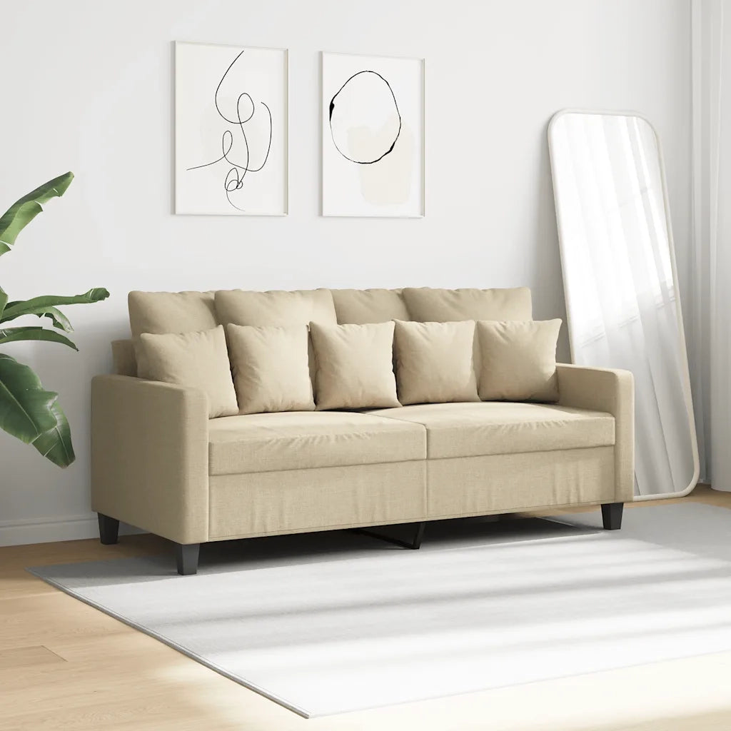 Divano a 2 Posti-Sofa 2 Posti Crema 140 cm in Tessuto 376651
