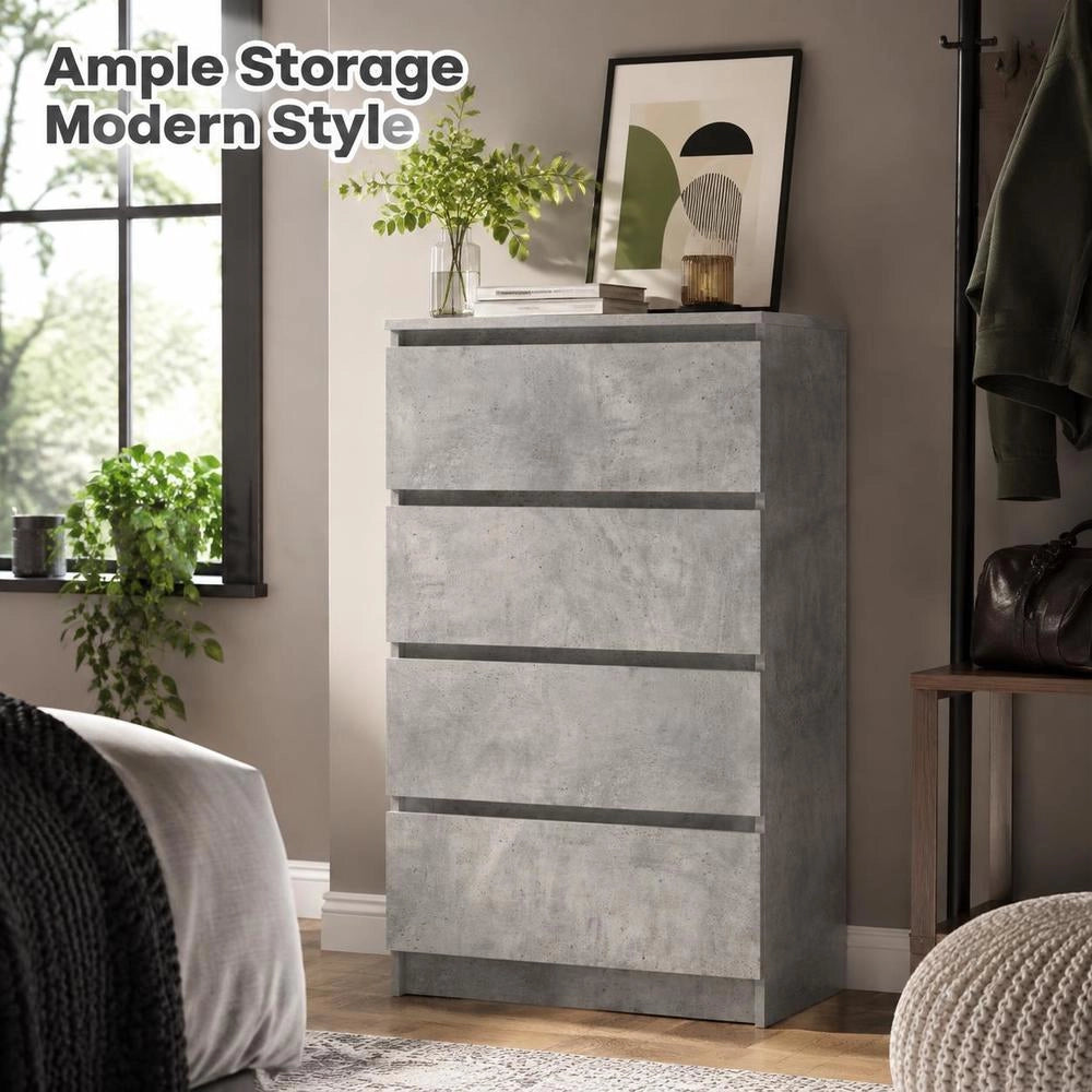 Sideboard Concrete Grey 60x35x98.5 Cm Wood-based Material